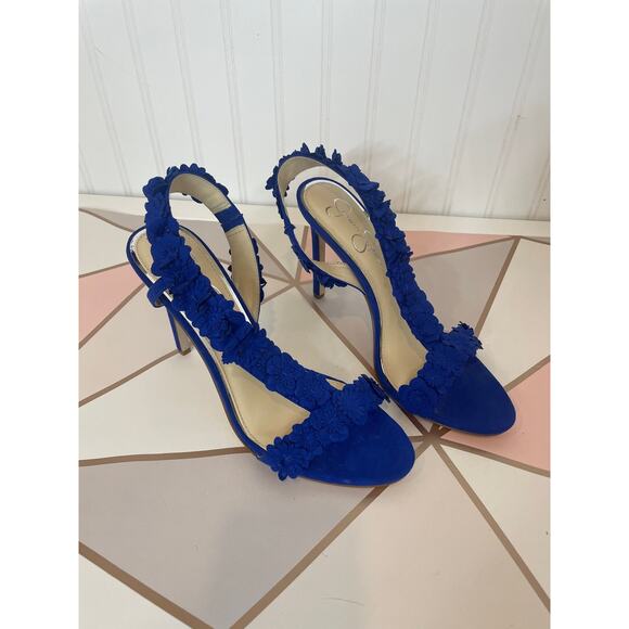 Jessica Simpson Blue Ruffle Heels - Picture 2 of 6